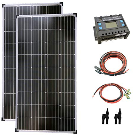 solartronics Komplettset 2x130 Watt Solarmodul Laderegler Photovoltaik Inselanlage