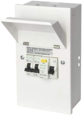 Metal 2-Way Garage Consumer Unit 63A 30mA RCD + 6A & 32A MCBs