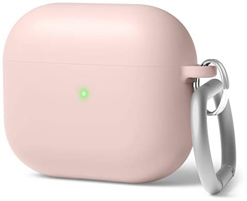 elago Cover Liquid Hybrid con Portachiavi per AirPods 3 | Protezione con Struttura a Triplo Strato (Rosa Delicato)
