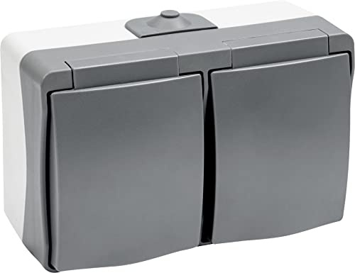 Steckdose Cave, 2-fach waagerecht, Aufputz, IP44 | WU7407020