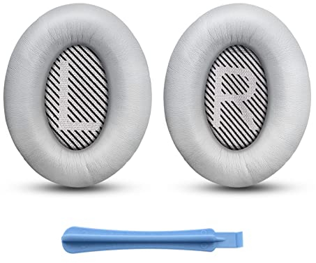 Coussinets d'oreille, Oreillette de Remplacement, Coussinets de Remplacement, Oreillettes de Remplacement pour Bose Quiet Comfort QC35 QC35 II QC25 QC15 QC2 AE2 AE2i AE2w Casque Circum-aural (Gris)