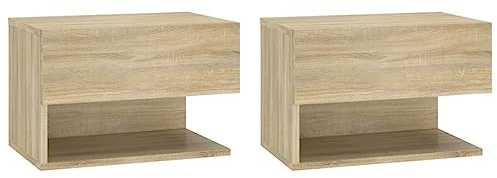 VidaXL Väggmonterade sängbord 2 st sonoma-ek, sängskåp, sänglådor, sovrumslådor, sänglåda, sovrumslåda, väggmonterat sängbord