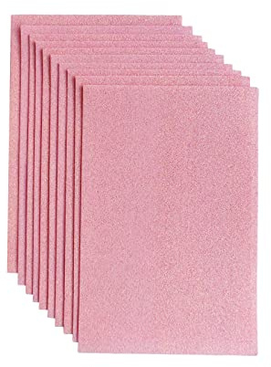 Jtnohx Glitzer Filz, 10pcs Glitzerstoff für Handwerk, 20 x 30 cm Filz zum Basteln Glitzer, Filzstoff Quadrat für Party Projekt Urlaub Festival(Rosa)