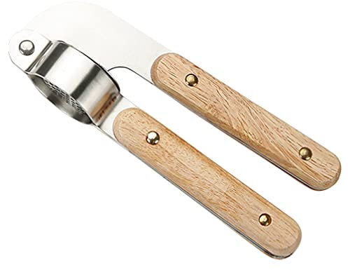 BESTonZON Presse-Ail Manuel en Acier Inoxydable Broyeur d'Ail Compact Poignée Ergonomique Outil Cuisine pour Presser et Hacher L'Ail Accessoire Domestique Facile à Nettoyer