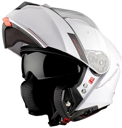 MT Helmet Casco Abatible Genesis Taglia M ( 57/58) Bianco Lucido con omologazione 22.06