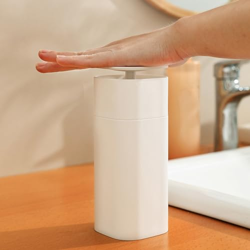 DAUZ Distributeur à Pompe, Bouteille Distributrice en Plastique Polyvalente pour Les (White)