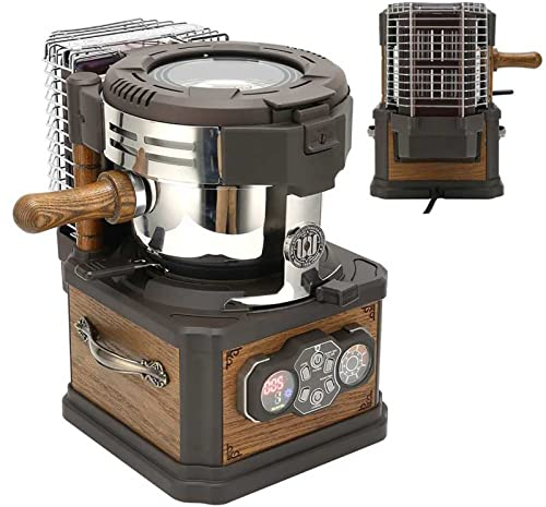Automatic Home Coffee Beans Roasting Machine Vintage Electric Coffee Bean Roaster Machine Retro Coffee Bean Baking Machine Precise Temperature Control 8 Scheduled Programs for Cafe