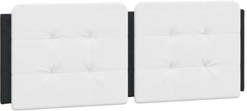 vidaXL Kissen für Kopfteil Zadar, Wandpolster Polsterpaneel Bettkopfteil, Rückenkissen Polsterkopfteil Wandkissen Schlafzimmer, Weiß Schwarz 140cm Kunstleder