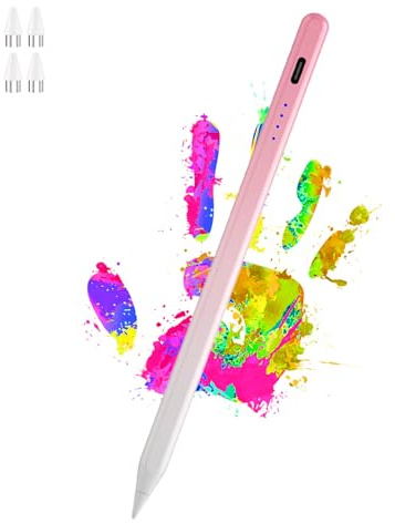 Tablet Stift für alle Tablets with 4 Tip Magnetic iPad Stift,Gradient Rosa