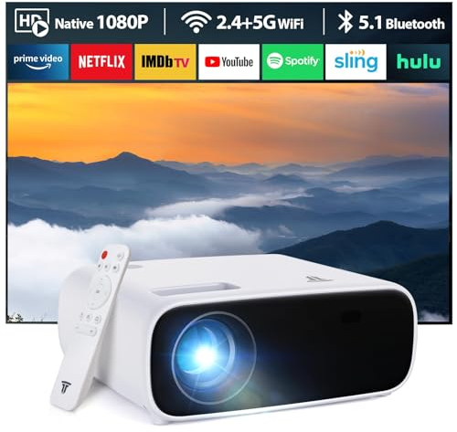 Wielio Nuovo proiettore aggiornato ad alte prestazioni, 18000 lumen, videoproiettore 4K HD, proiettore compatibile con Bluetooth e WiFi, iOS/Android