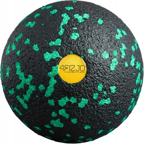 4FIZJO Massageball 8cm, Faszienball für Selbstmassage, Massage für Rücken, Nacken, Schulter, Wirbelsäule & Beine, Triggerpunkttherapie, Faszientraining, Schwarz-Grün
