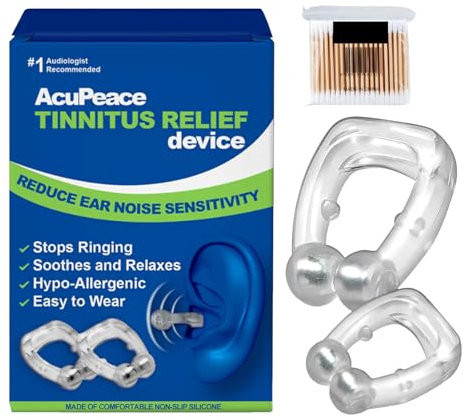 Dispositivo di Sollievo Dall'acufene,Sollievo dall'acufene per Orecchie che Fischiano,Tinnitus Ear Cuff,Clip per le Orecchie Anti-acufene,Sollievo per Acufene per Orecchie Che Suonano