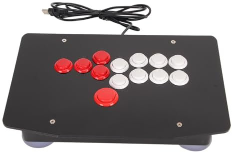 flexman Leverless Controller Arcades Stick, USB Arcades Fight Stick with 5 Directional Keys 8 Large Function Buttons, Arcades Game Fighting Joystick for PC for STEAM for Android