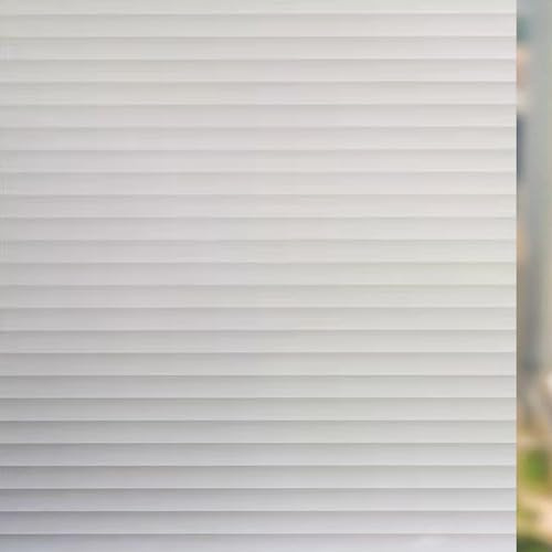 Sichtschutzfolie Selbstklebend Statische Folie 55 x 200 cm Glasfolie Dekofolie Statisch Haftend Dekofolie Blickschutz, Sonnenschutz, Entfernbar, Statisch Haftend, für Zuhause, Lamellen
