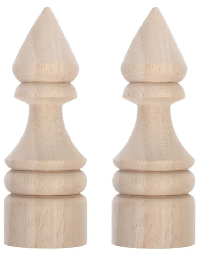 NAMOARLY 2pcs Unfinished Wooden Finials for Curtain Rods Bed Post Furniture Decorative Carved Bedroom Wood Finials Flagpole Topper for Indoor and Outdoor Use