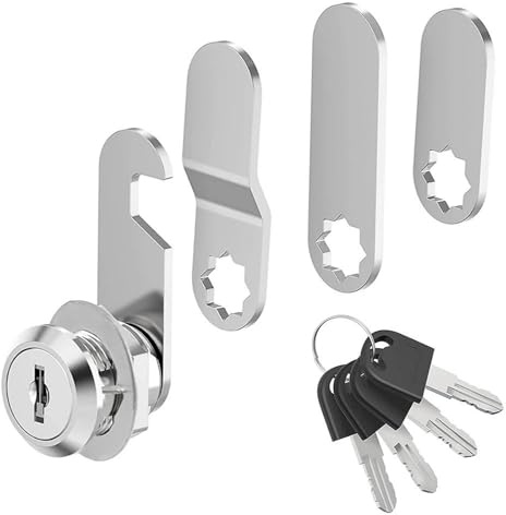 Security Mailbox Lock 16mm Letterbox Lock with 4 Key and 4 Different Locks Plate Cupboard CamLock Drawer & Cabinet Lever Locks for Letterboxes & Lockers