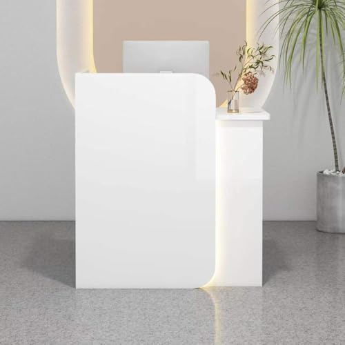 Reception Med Disk, Kassadisk, Modern Detaljhandelsdisk Med Lådor, Kassafront, Salong Reception Receptionsdisk För Butikshotell, För Stormarknadsbutikshotell, White, 60x40x100cm