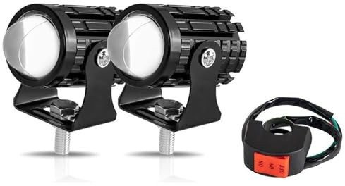 NCTPICLC Antiniebla Moto Barra Antiniebla Auxiliar Conducción Faros Delanteros 12 V 24 V Proyector LED Amarillo Blanco Para Motocicleta(2piece Yellow)
