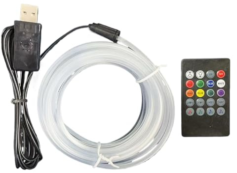 ÉClairage D'ambiance pour Voiture – Bande LED à Commande Vocale pour Tableau De Bord | Lumière 7 Couleurs avec Contrôle Sonore, Alimentation USB 5 V, Accessoire D'intérieur Automobile