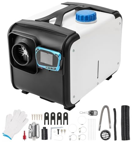 Riscaldatore da parcheggio ad aria, riscaldatore diesel, tutto in uno con silenziatore, telecomando LCD, riscaldamento notturno a gasolio silenzioso per camper, auto, camion, barche, autobus, yacht,