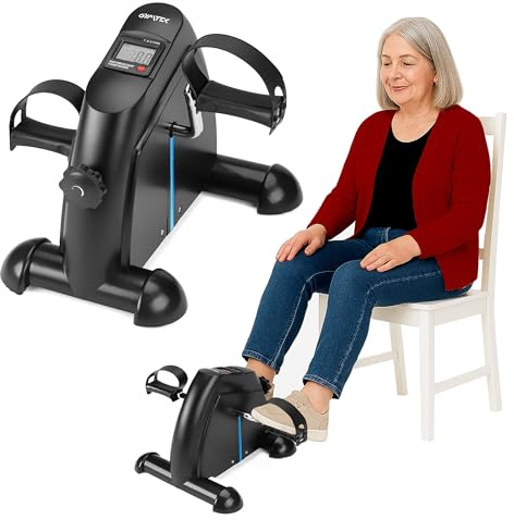Gymtek Pedaltrainer Mini-Heimtrainer mit LCD-Bildschirm, Einstellbarer Widerstand, Mini-Bike bis 120 kg