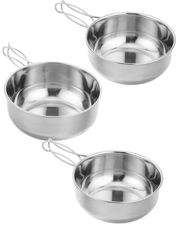 CLISPEED Portable Foldable Stainless Steel Camping Bowls Lightweight Nesting Outdoor Tableware for Hiking Backpacking Rv Travel Space-Saving Multifunctional Soup and Dining Bowls