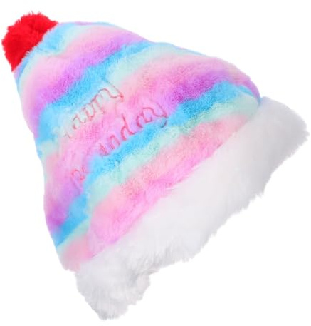 Sosoport Gorro de Cumpleaños de Peluche para Adultos Doble Función con Diseño de Pastel y Cómodo y Divertido para Fiestas y Celebraciones Unisex