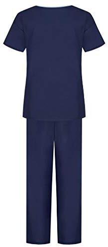 MaNMaNing Completo Lavoro Unisex 2 Pezzi con Top Collo V Maniche Corte e Pantaloni per Infermieristica o Casual Prattico e Funzionale per Professionisti