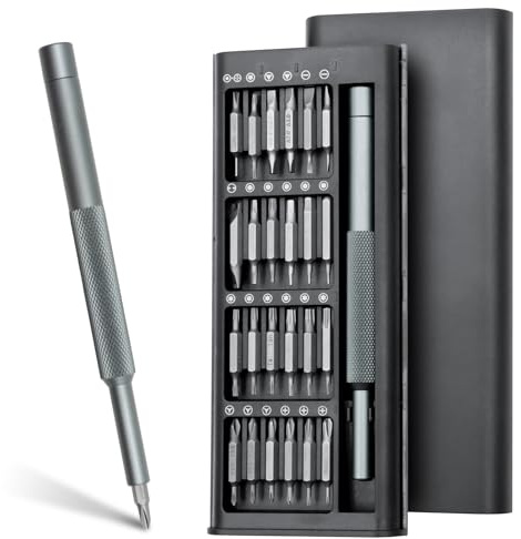 VEGCOO Mini set di cacciaviti 49 in 1 professionale con acciaio S2 (HRC65+), cacciavite magnetico di precisione, come set di attrezzi meccanici di precisione e utensili per orologiaio, con manico