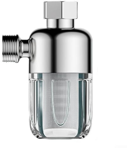 Filtro de ducha de acero inoxidable equipado con filtración 40 e interfaz de rosca de cobre para una amplia compatibilidad con cabezales de ducha, grifos y aparatos de agua