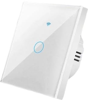 Kraslaw WLAN Lichtschalter Kompatibel Mit Alexa, Smart Unterputz 1fach 1 Wege, WiFi Touch Glas eWeLink App Steuerung