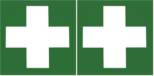 Metafranc Hinweisschild Symbol: Verbandskasten - 150 x 150 mm, nachleuchtend/Beschilderung/Verbandskasten/Erste-Hilfe-Kennzeichnung/Sicherheitsmarkierung/Gewerbekennzeichnung / 503850
