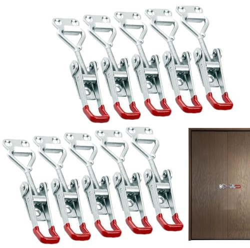 Metal Latch | Set of 10 Robust Adjustable Rustproof - Heavy Duty Turnbuckles for Cabinets | for Chicken Coop Boat Motorhome Door Cabinet Box Freezer