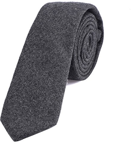 DonDon Herren Krawatte 6 cm Baumwolle einfarbig kariert und gepunktet meliert