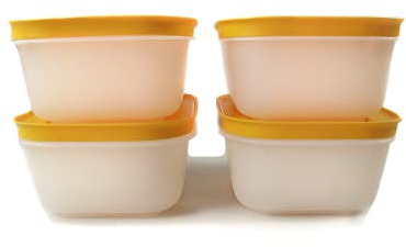 TUPPERWARE Gefrier-Behälter Eis-Kristall 450ml weiß-orange Eiskristall (4) 30938