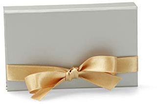 Hochwertige Gutscheinverpackung mit Magnetverschluss und Geschenkband 12x7x2 cm, Artikel Farbe:taupe matt, Inhalt:Gutscheinhalterung + Band gold