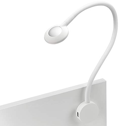 JUNKER Lighting 12 V LED Illuminazione di caravan LUCE Illuminazione per leggere con braccio flessibile, 2x connettore USB e sensore touch senza trasformatore