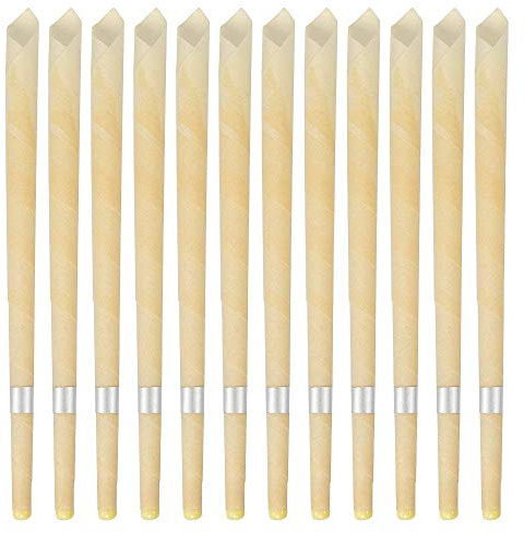 1 Pcs Ear Candles Organic Natural Beeswax Hopi Ear Candles Cones Therapy Reduce Tinnitus Fragrance Hollow Cone Candles with Protective Discs for Aromatherapy P
