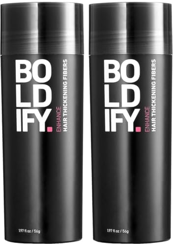 BOLDIFY Hair Fibers for Thinning Hair, for Women & Men, Medium Brown 56g x2