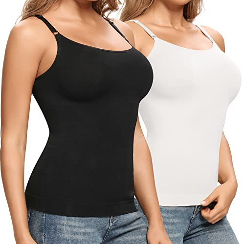 Joyshaper Débardeur à Bretelle Femme Basique Caraco Réglables Camisole Top sans Manches Hauts Sculptants Ventre Plat