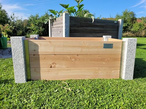 AT-H Hochbeet Bausatz, Kräuterbeet, Beet Balkon, Beet Terrasse/Raised Garden Bed/Verschiedene Größen und Bausätze (Lärche, 120 x 70 x 45cm)