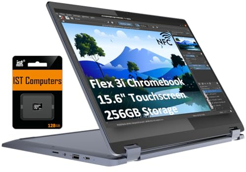 Lenovo IdeaPad Flex 3i Chromebook 15,6 FHD 2-in-1 Touchscreen Laptop (Intel Pentium N6000, 8 GB RAM, 256 GB di memoria (128 GB eMMC + 128 GB IST SD Card)) Business, casa, studenti, webcam, Wi-Fi 6