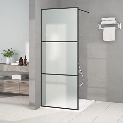 Homgoday Duschwand für Begehbare Dusche Schwarz 80x195 cm Matt ESG-Glas Duschabtrennung Walk in Dusche Duschtrennwand Duschkabine Duschtrennwand für Begehbare Duschen Modern Design