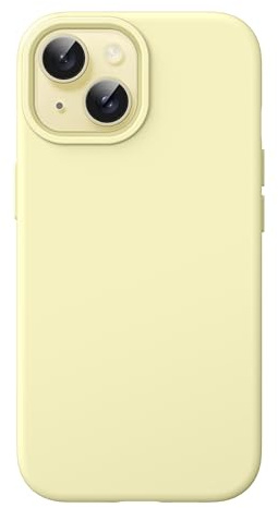 JETech Silikon Hülle für iPhone 15, Gelb | Seidig Weiches Gefühl, Stoßschutz, Kratzfest, Mikrofaser-Innenfutter