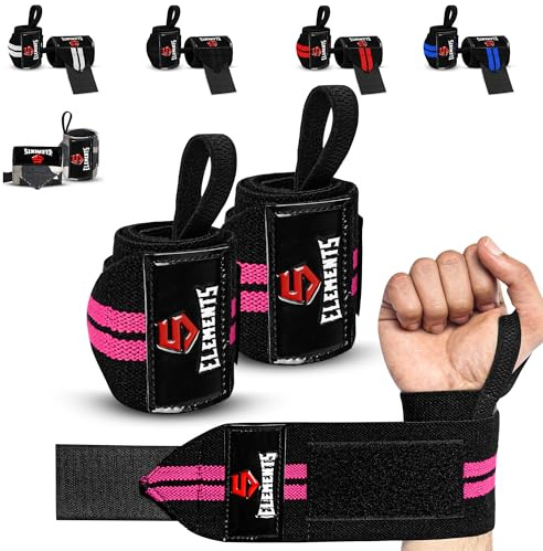 5 ELEMENTS 2 Wrist Bandages Gym - Wrist Wraps Gym - Wrist Bandages Fitness - Wrist Wraps Weight Sports for Fitness, Wrist Support, Bodybuilding, Weight Sports & Crossfit