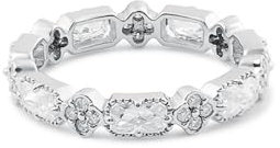 Ring Damen Modeschmuck, Verlobungsring Platin 9 Karat Weißgold Größe 50 (15.9) Moissanit Rechteckschliff Weiß Personalisiert Für Neujahr
