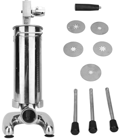 Macchina verticale per churro, Macchina per ciambelle con 5 stampi, 3L, grande capacità, manuale Macchina riempitrice di ciambelle spagnole Churro per uso domestico e commerciale