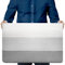 BLUMIDO Cesta de almacenamiento grande – Cesta rectangular de algodón con asa – Cesta grande para techos salón – 63 x 40 x 40 cm – gris degradado – Cesta para la colada trenzada – Almacenamiento