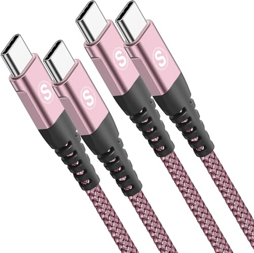 Cavo USB C a USB C [2 pezzi 1m], [Ricarica rapida PD 60W] Cavo usb type-c per con i phone 17 16 15 Pro Max, MacBookPro, iPad Pro/Air/mini6, Samsung Galaxy S26/S25/S24/S23/S22,Note 20,Sony, Pixel