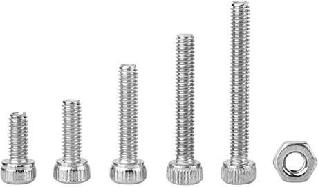 Haosie 210pcs Vis à Tête Hexagonale, M2.5 Vis Ecrou et Vis, Vis à Tête Cylindrique Six Pans Creux Assortiment, en Acier Inoxydable 304, avec Ecrous M2.5 x 6/8/12/16/20mm